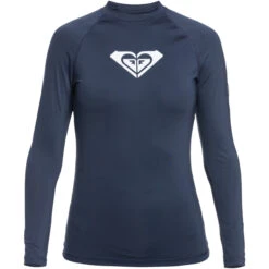 Roxy Womens Whole Hearted Long Sleeve Rash Vest -Mystic Shop 43518 202320Roxy20Womens20Whole20Hearted20Long20Sleeve20Rash20Vest20ERJWR0354720 20Mood20Indigo20Stand.2000x2000