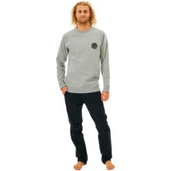 Rip Curl Mens Wetsuit Icon Crew Fleece Jumper -Mystic Shop 44720 202320Rip20Curl20Mens20Wetsuit20Icon20Crew20Fleece20Jumper20CFEHN920 20Grey20Marle204.2000x2000